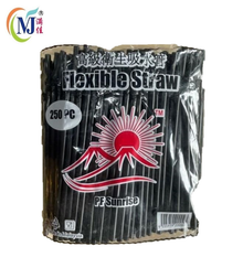 STRAW FLEXIBLE Black PLASTIC