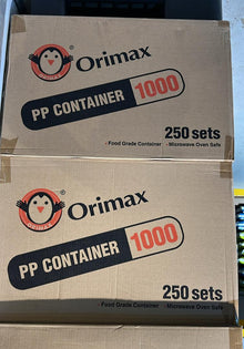 Container SQUARE Clear 1000ml Orimax 50pc/pk x5pk/ctn