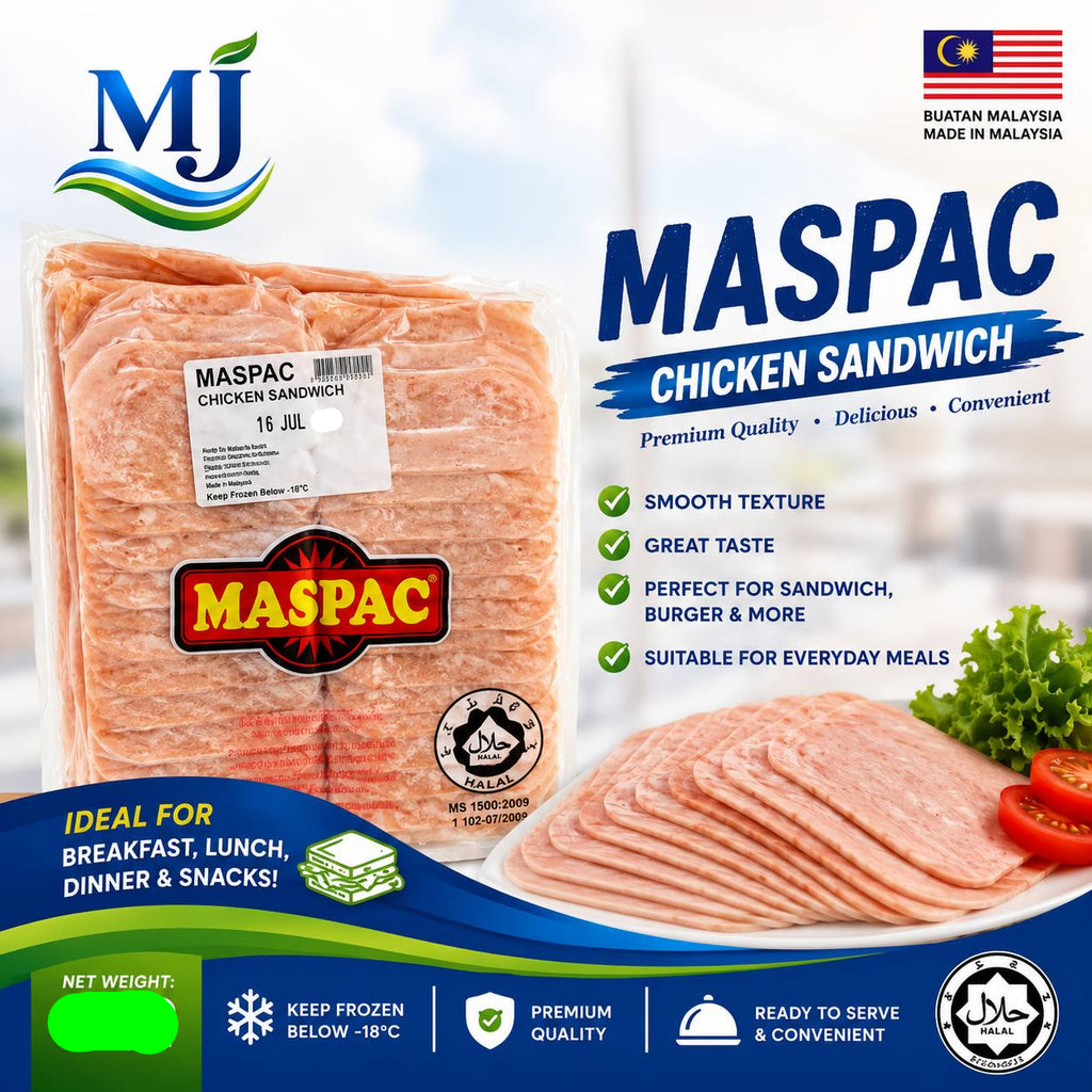 hirisan HAM AYAM Maspac 64hiris 2kg+-/pek