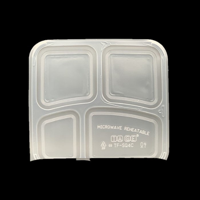 LUNCH BOX PLASTIC BLACK 50pc/pack
