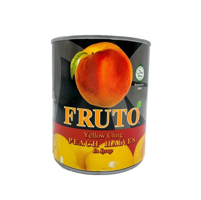 PEACH HALVES In Syrup Yellow Fruto 820g/tin