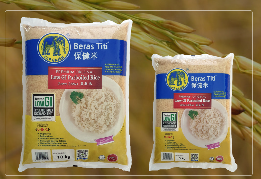RICE REBUS TITI /Low Perboiled Rice CapGajah 10kg/bag