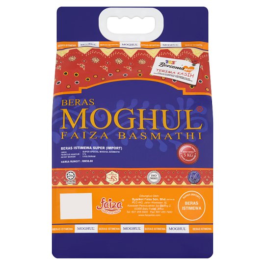 RICE BASMATHI MOGHUL Faiza Top Quality 5kg/bag