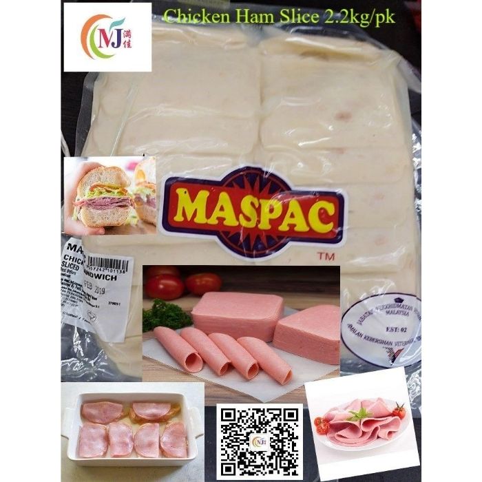 CHICKEN HAM SLICE Maspac 64slices 2kg+-/pack