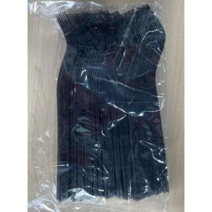 PLASTIC FORK Long 6.5'' BLACK 50pcs/pack