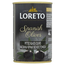 BLACK OLIVE Pitted Loreto 400g/tin
