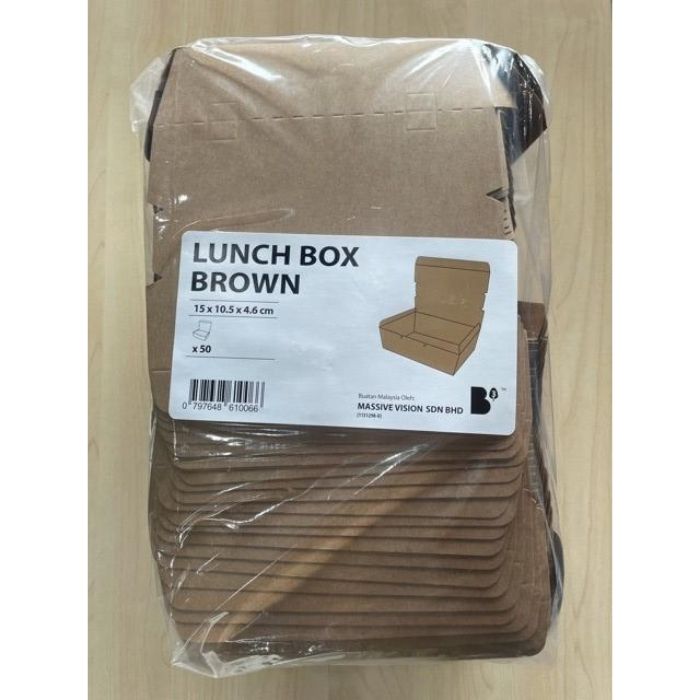 PAPER LUNCH BOX KRAFT/BROWN 50pcs/pack
