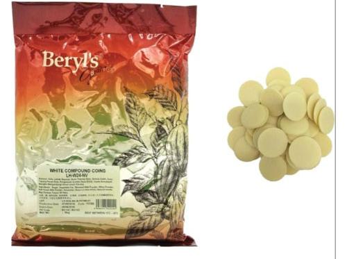 CHOCOLATE BUTTON White Beryl's 1kg/pack