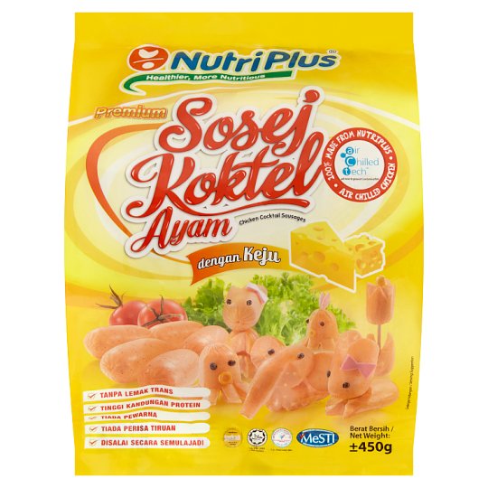 CHICKEN SAUSAGE Cocktail CHEESE Nutriplus 450g/pack
